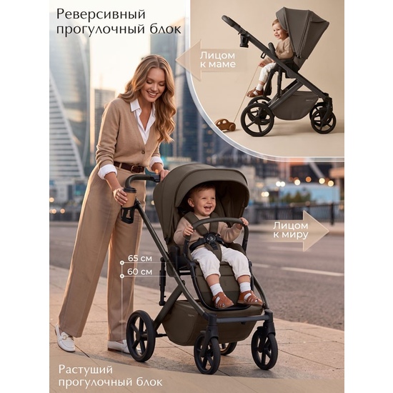 Коляска 2 в 1 SBL Dolce Dark Beige - 27